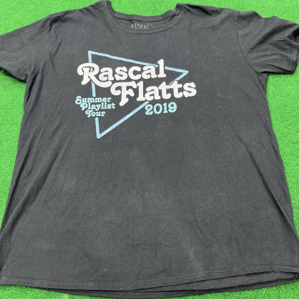 Rascal‎ Flats 2019 Summer Playlist Tour Black T-Shirt Size Mens 2XL Double Sided